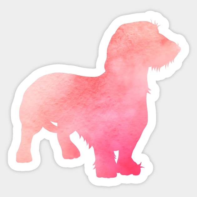 Pink Dachshund Sticker by TheJollyMarten